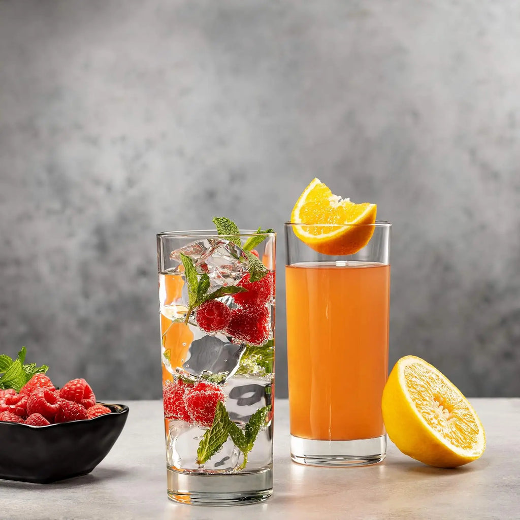 Tall Highball 14 oz Drinking Glasses, Set of 4