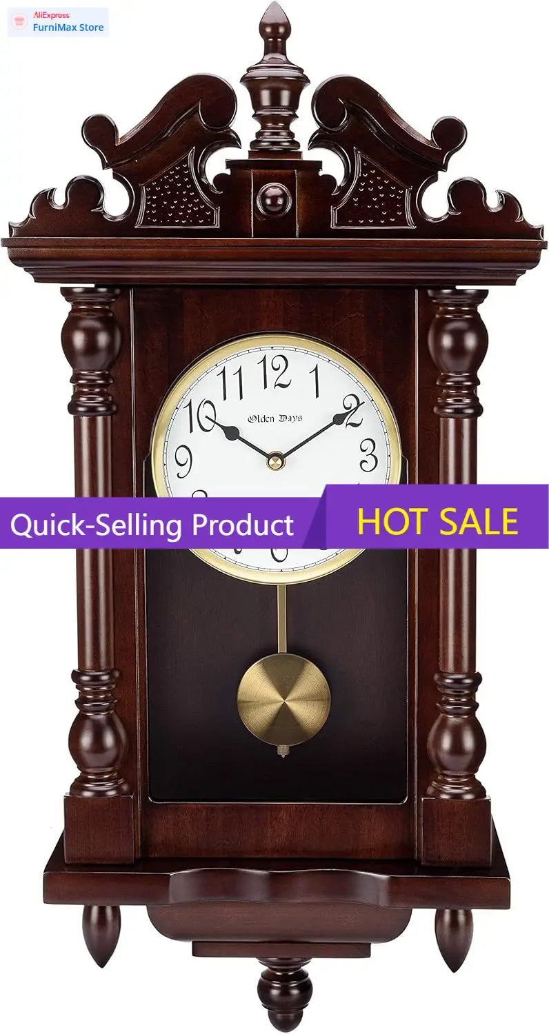 Wall Clock with Real Wood