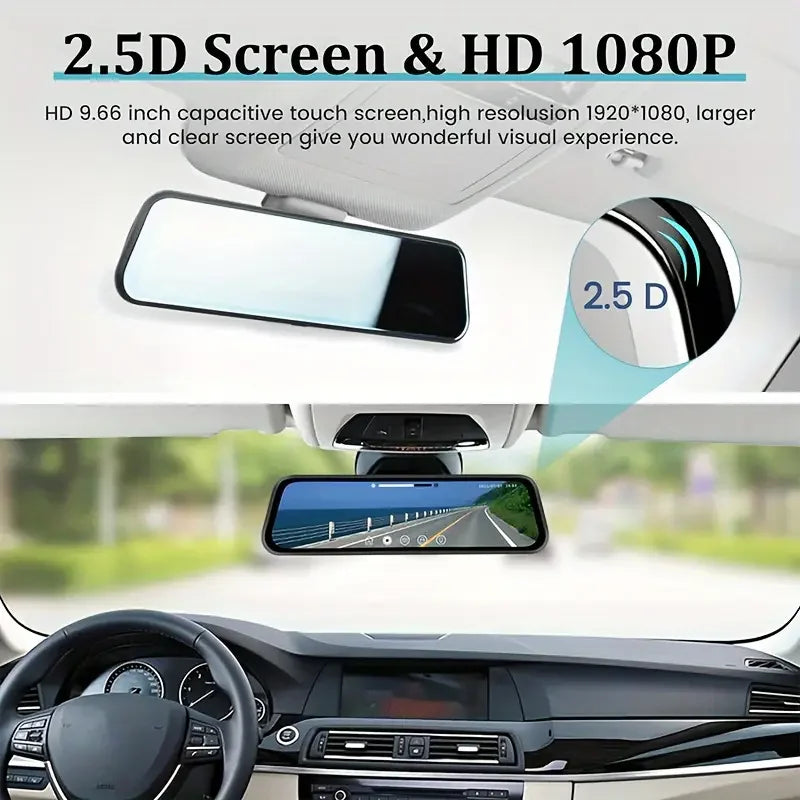 Touch Screen Mirror Dash Cam Front & Rear
