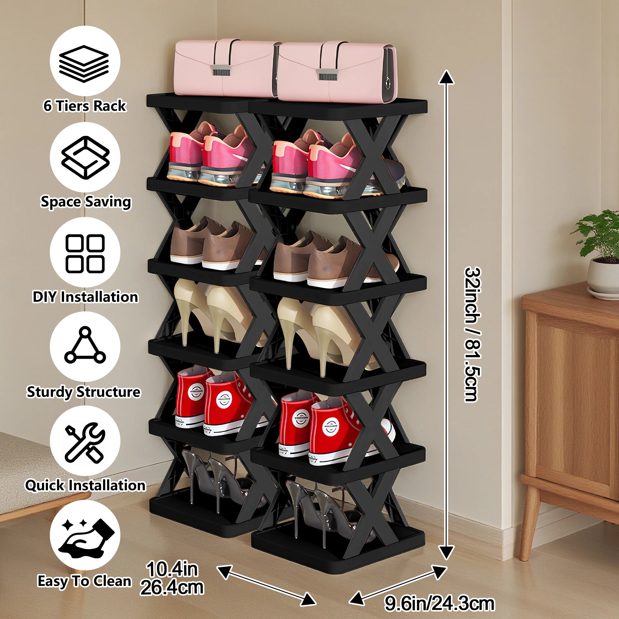 Shoe Rack Storage Organizer Detachable
