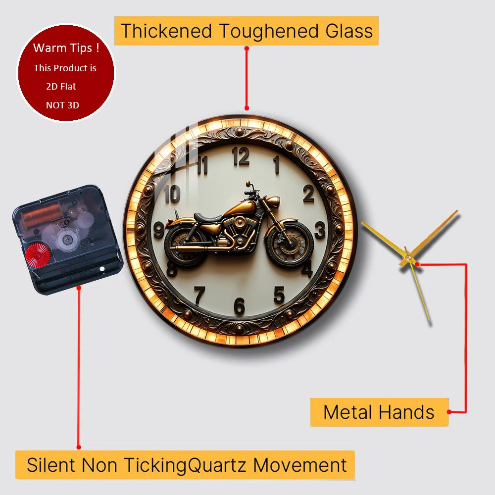 Tempered Glass Wall Clock Vintage