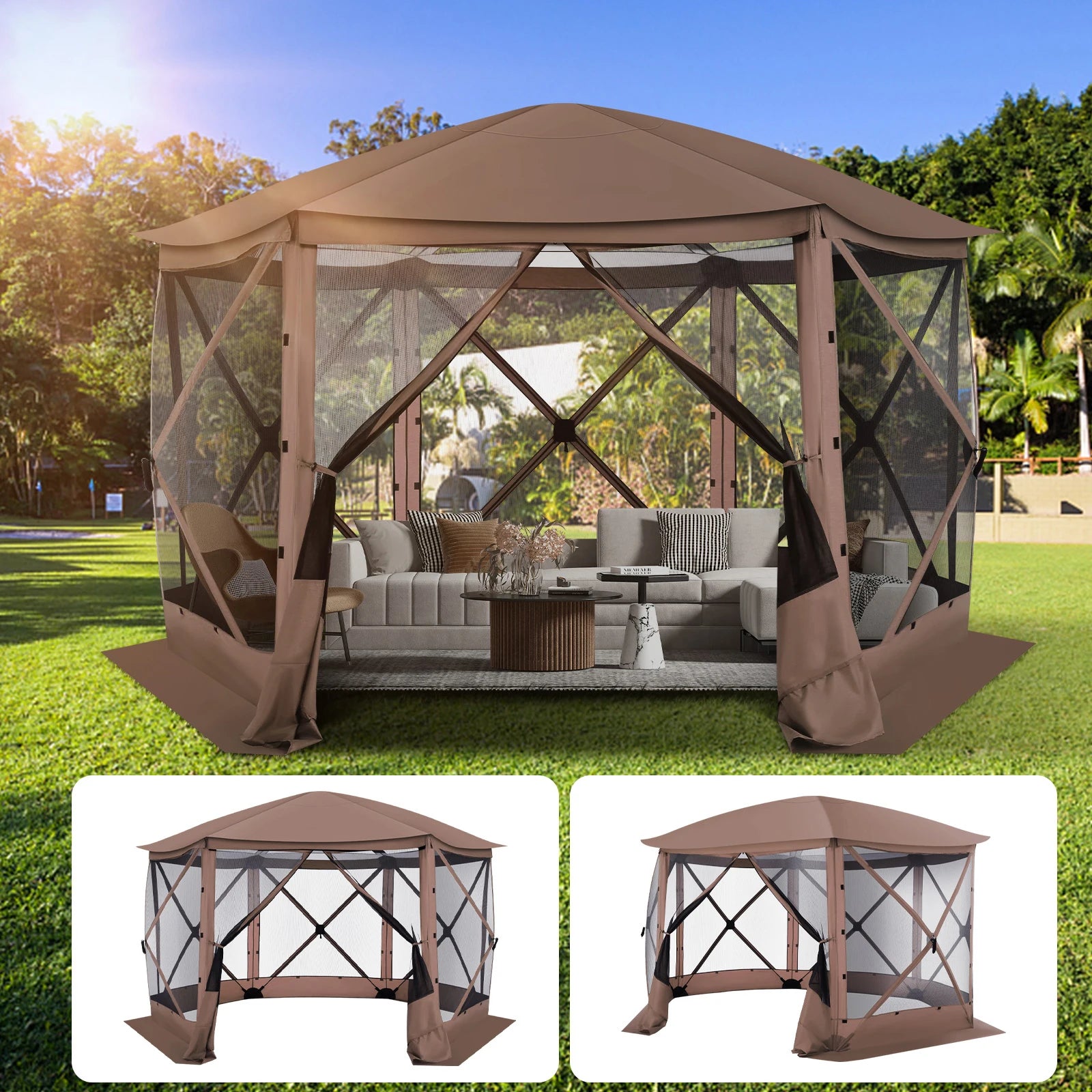 12x12 Screen Room with Removable Roof