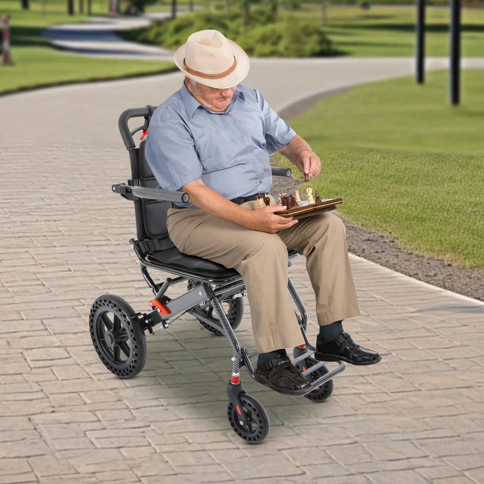Elderly Foldable Transport Wheelchair