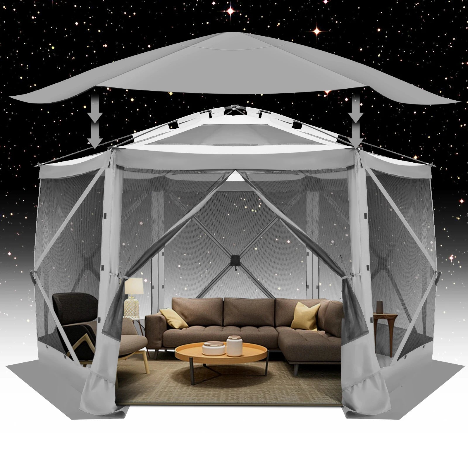 12x12 Screen Room with Removable Roof