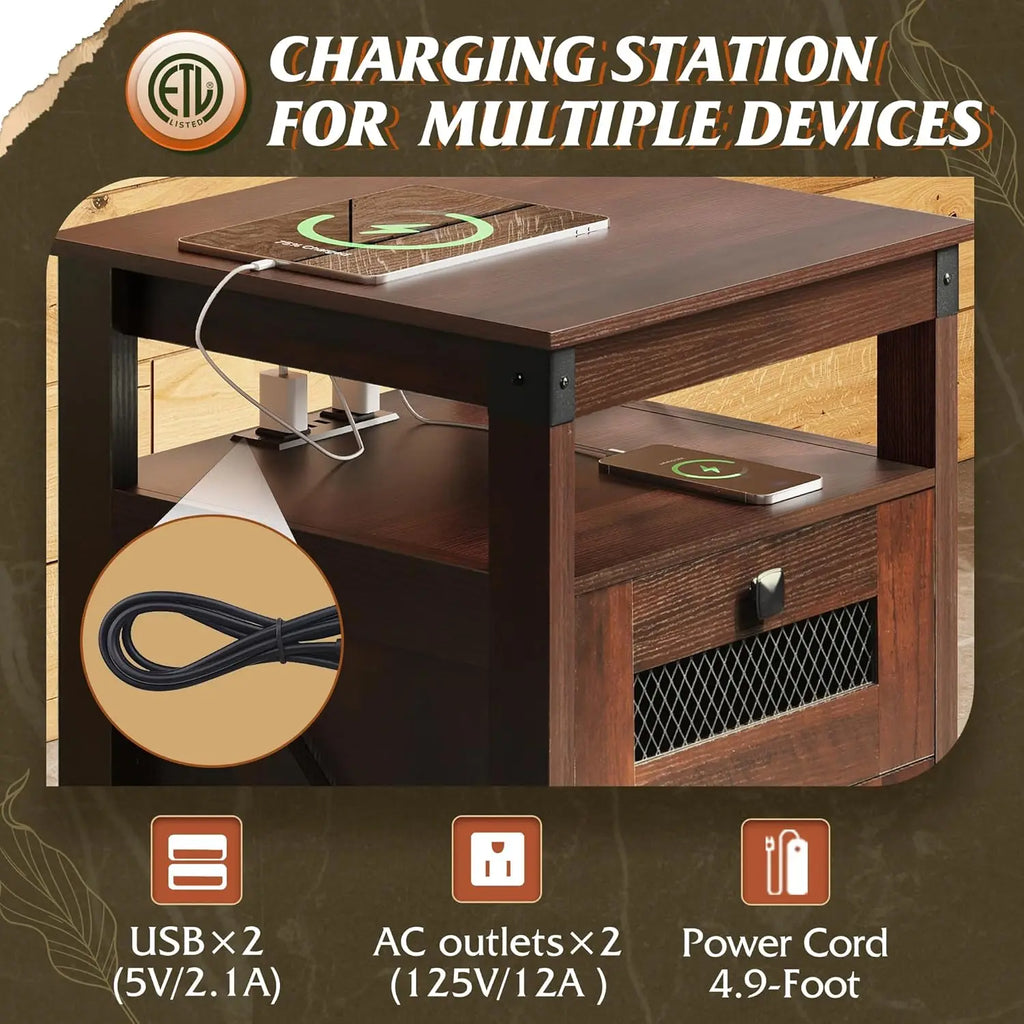Nightstand with Charging Station