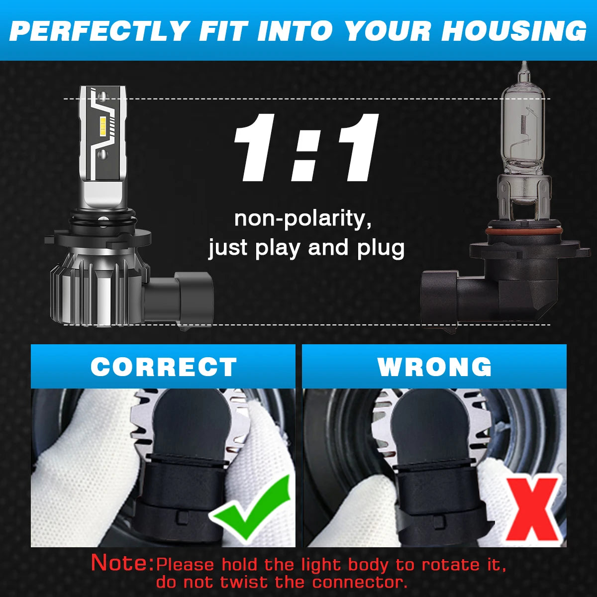 LED Headlight Bulbs 2PCS 9005 2PCS H11