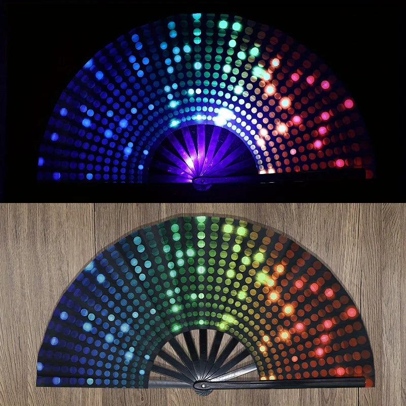 Folding Fan Bright Color Rainbow
