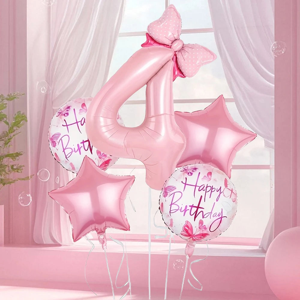 Pink Foil Number Balloons