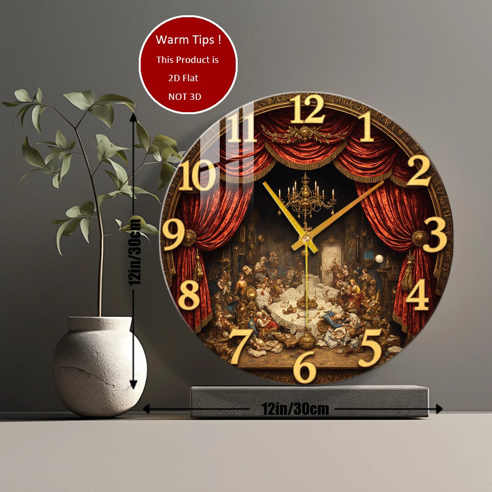 Tempered Glass Wall Clock Vintage