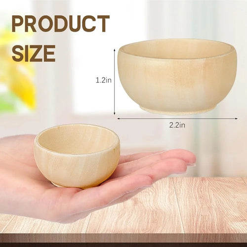 40 Pcs Unfinished Wooden Mini Bowls, 1.5 oz