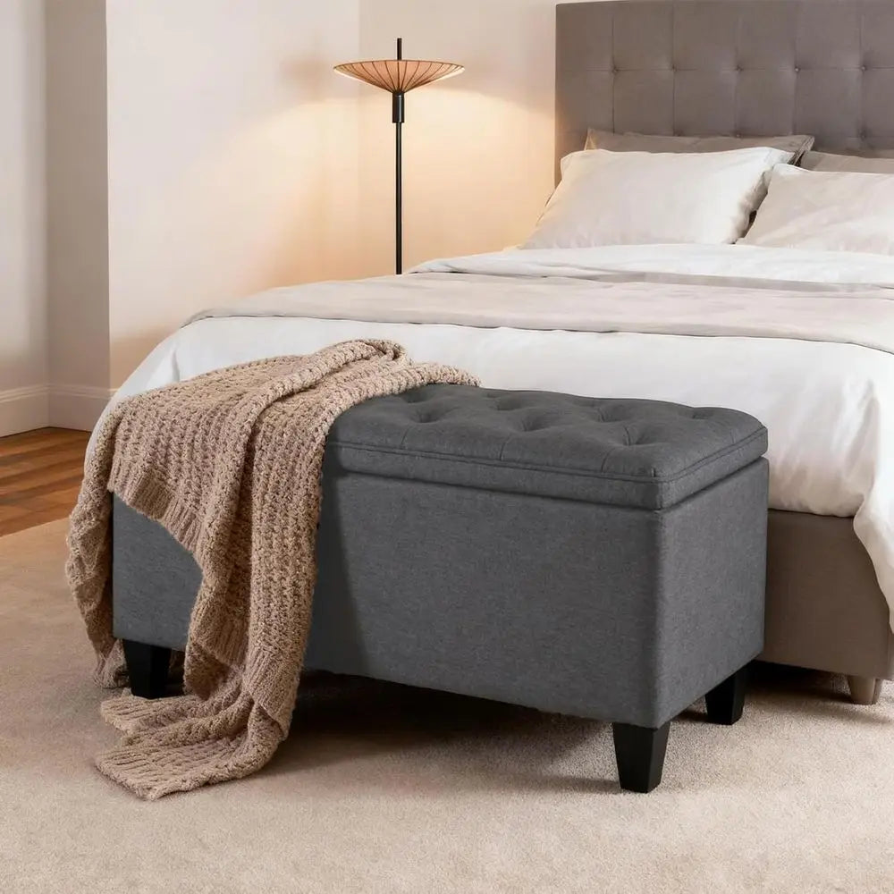 Space-Saving Ottoman Bench with Storage