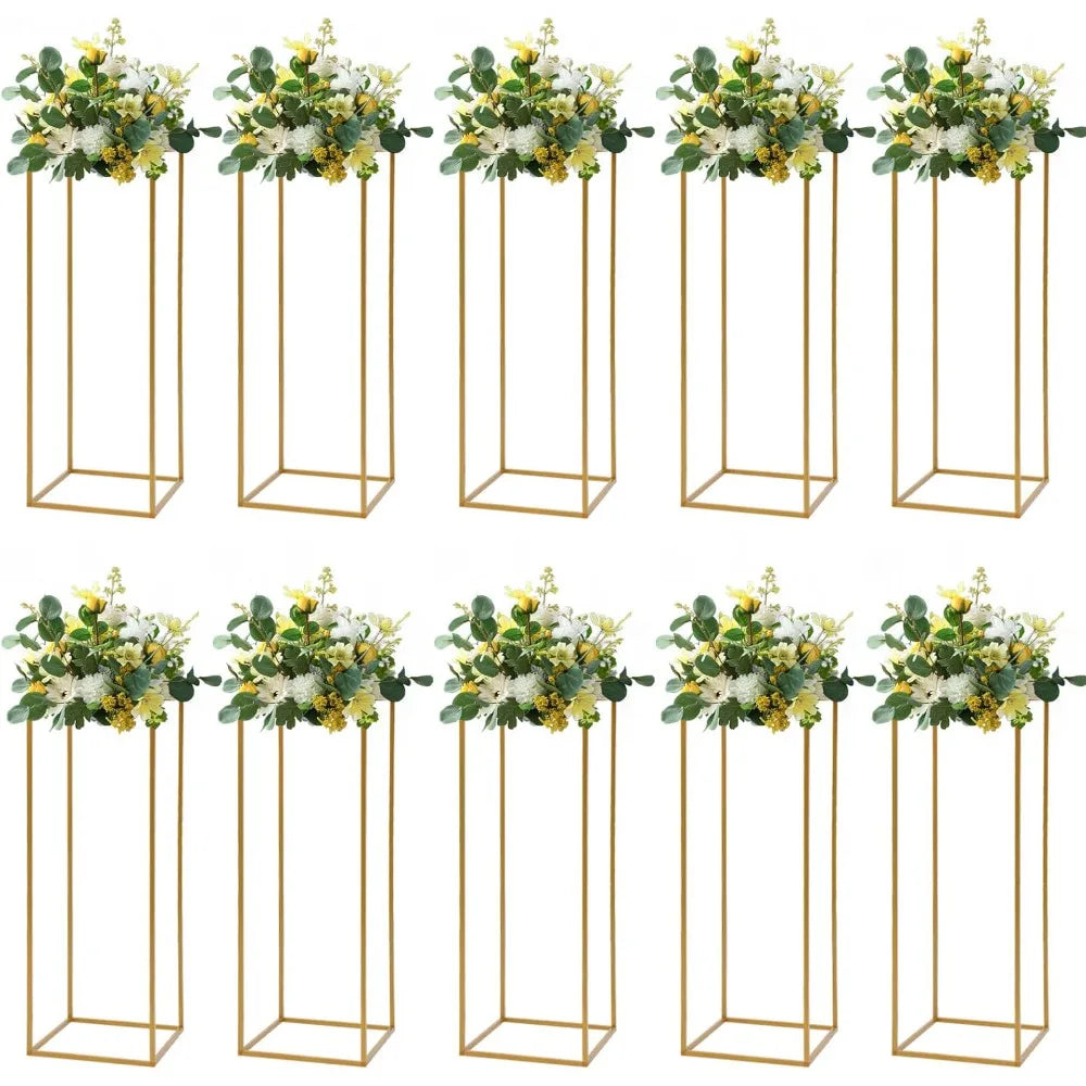 10 Pcs - Gold Flower Centerpiece Vase
