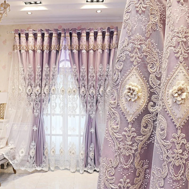 Luxury Vintage-Style Embroidered Curtains