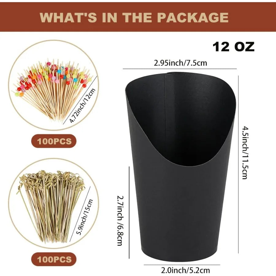 12 oz Disposable Black Charcuterie Cups