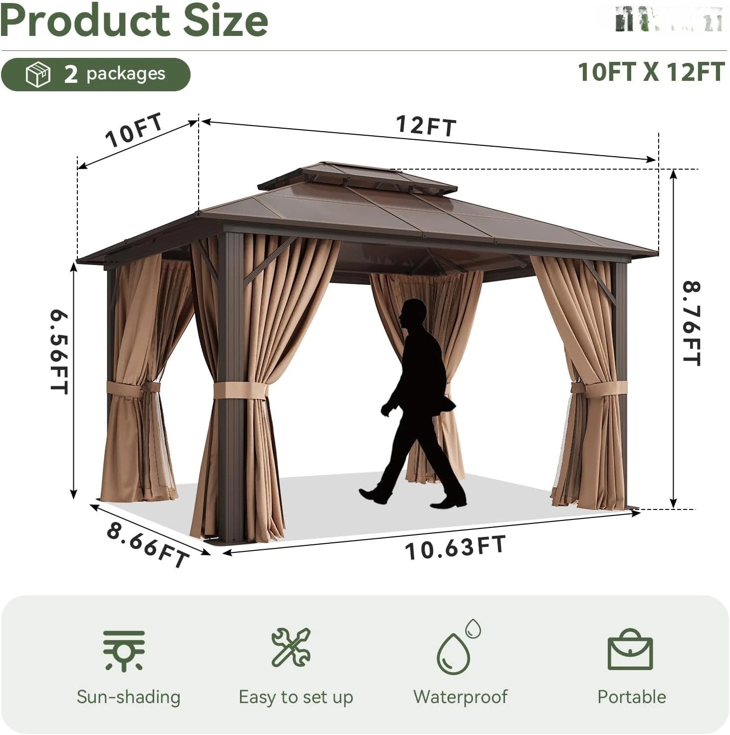 12'x10' Hardtop Gazebo