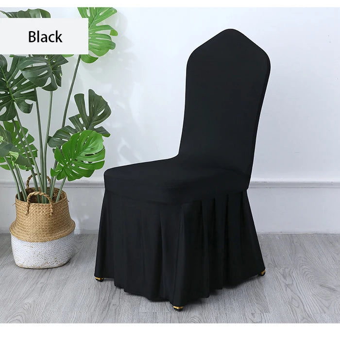 White Chair Cover Pleated skirt