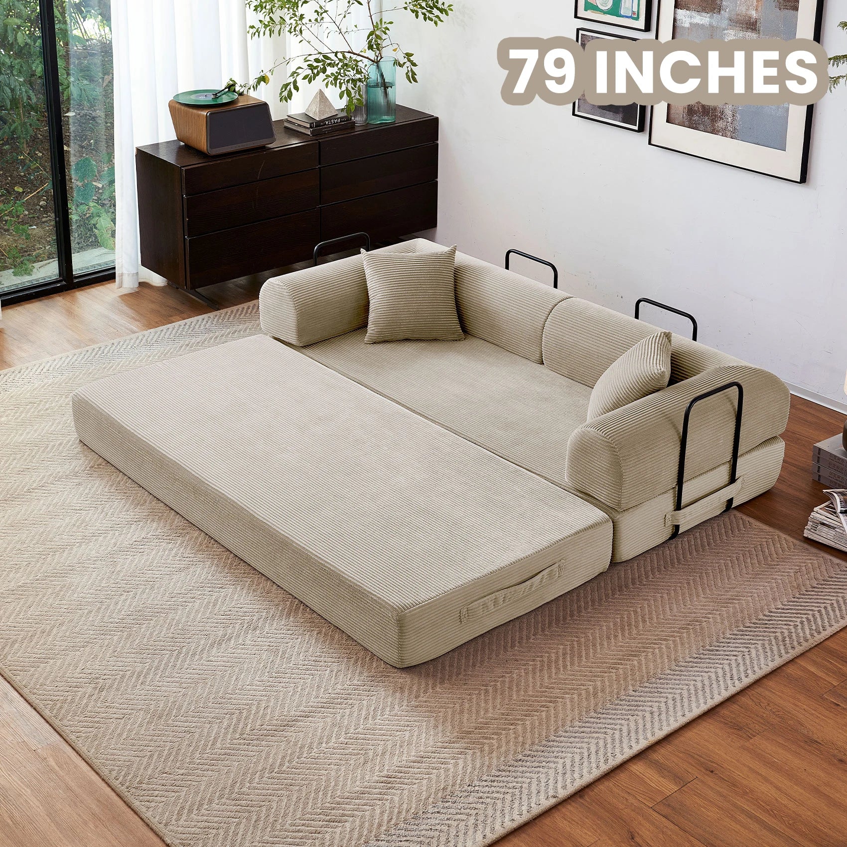79'' Boneless Couch Foldable Convertible