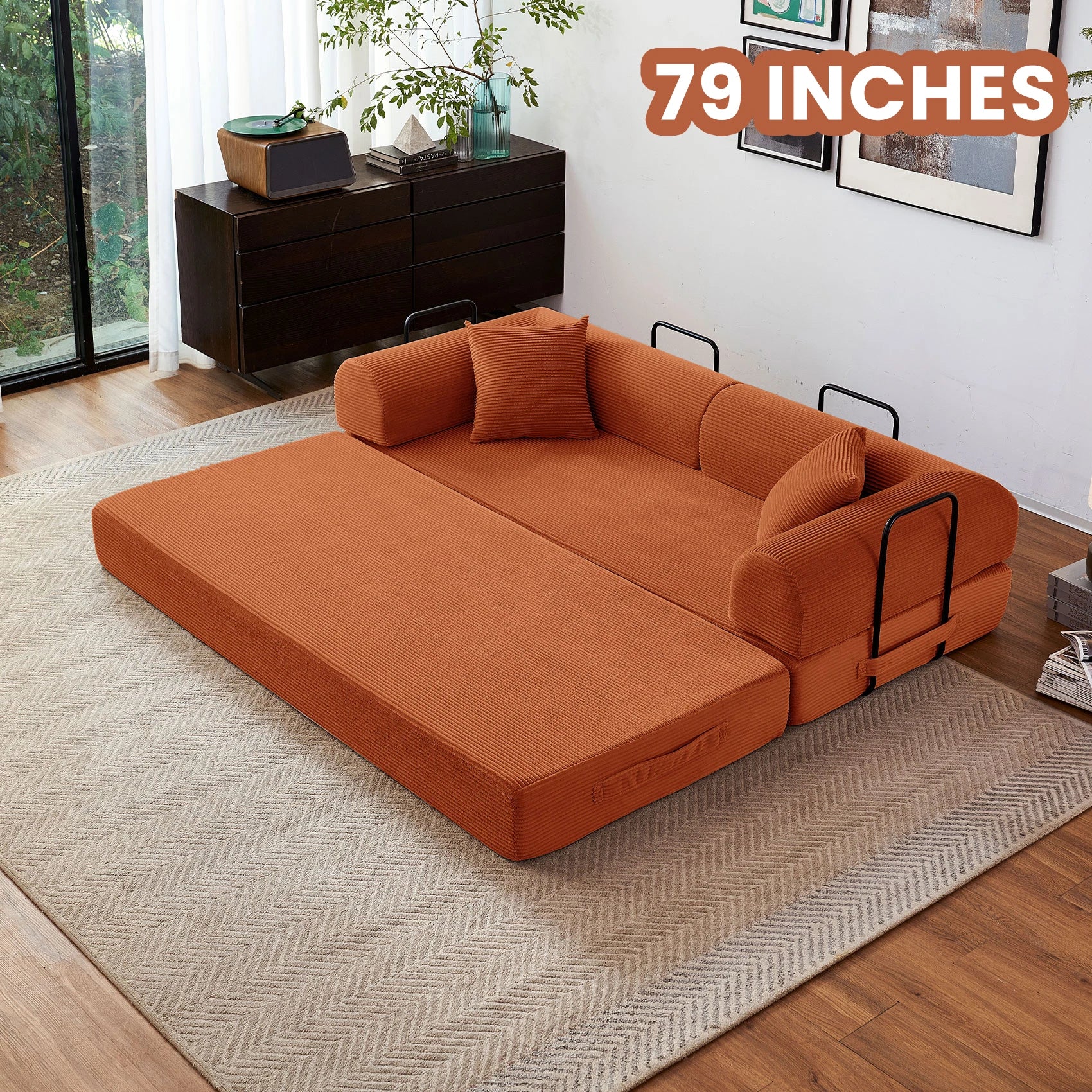 79'' Boneless Couch Foldable Convertible