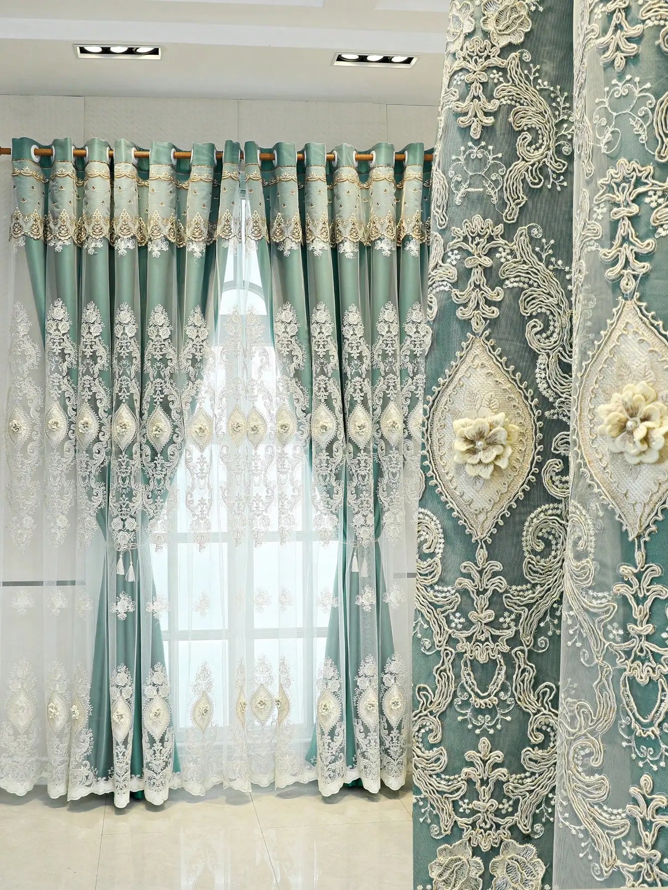 Luxury Vintage-Style Embroidered Curtains