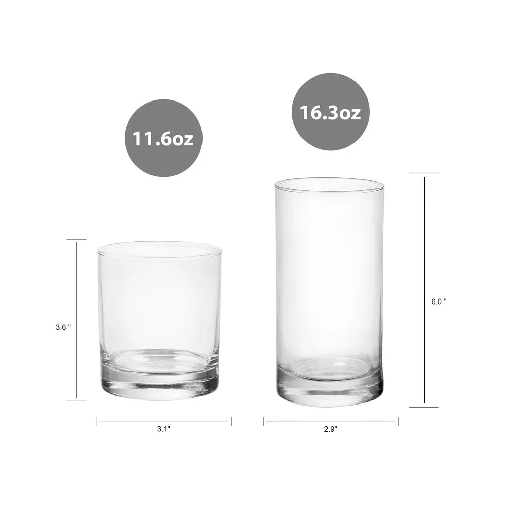 Twelve  Piece Clear Drinkware Set