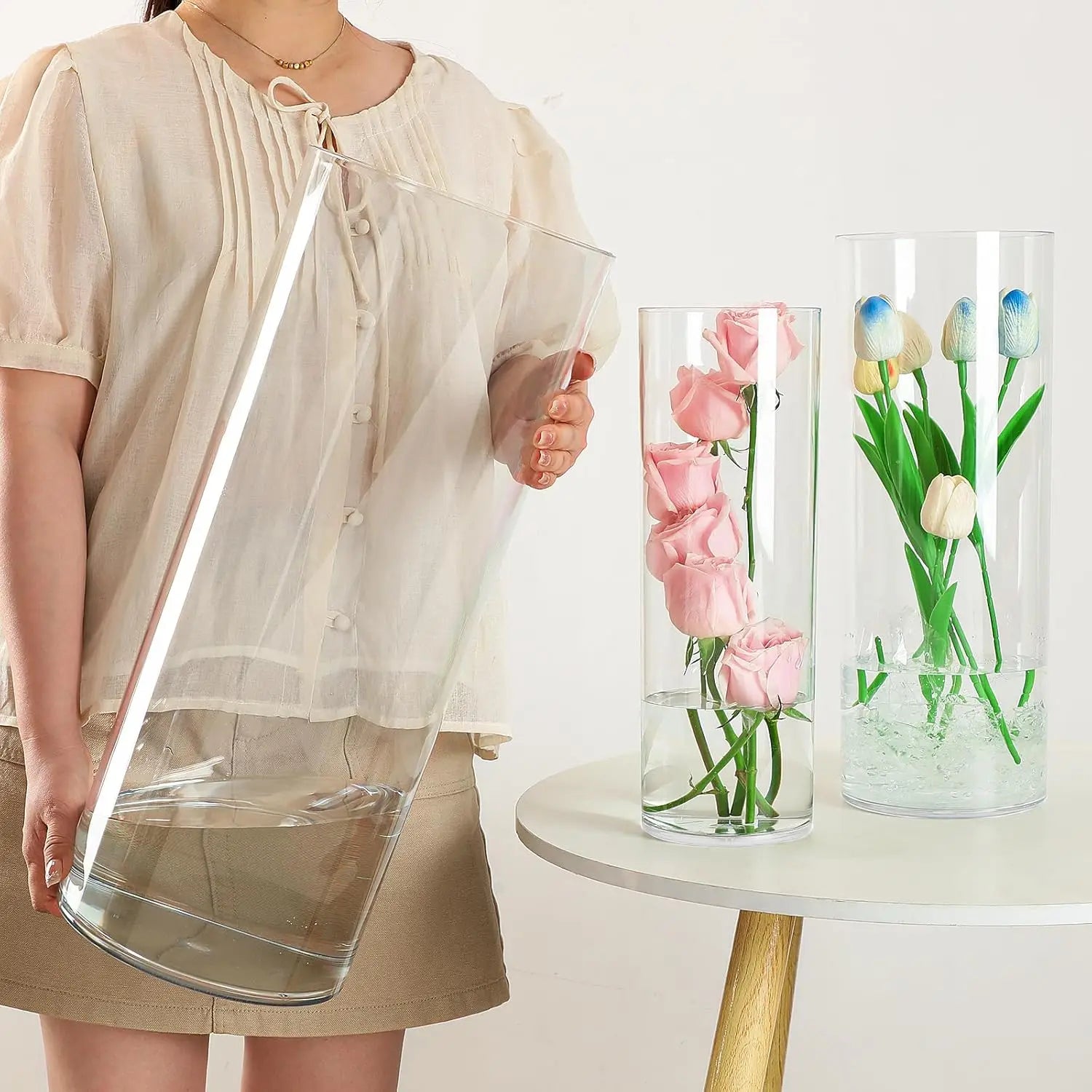 Extra Large Clear Acrylic Cylinder Vase