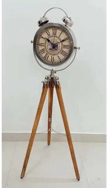 Wooden Tripod Floor Clock