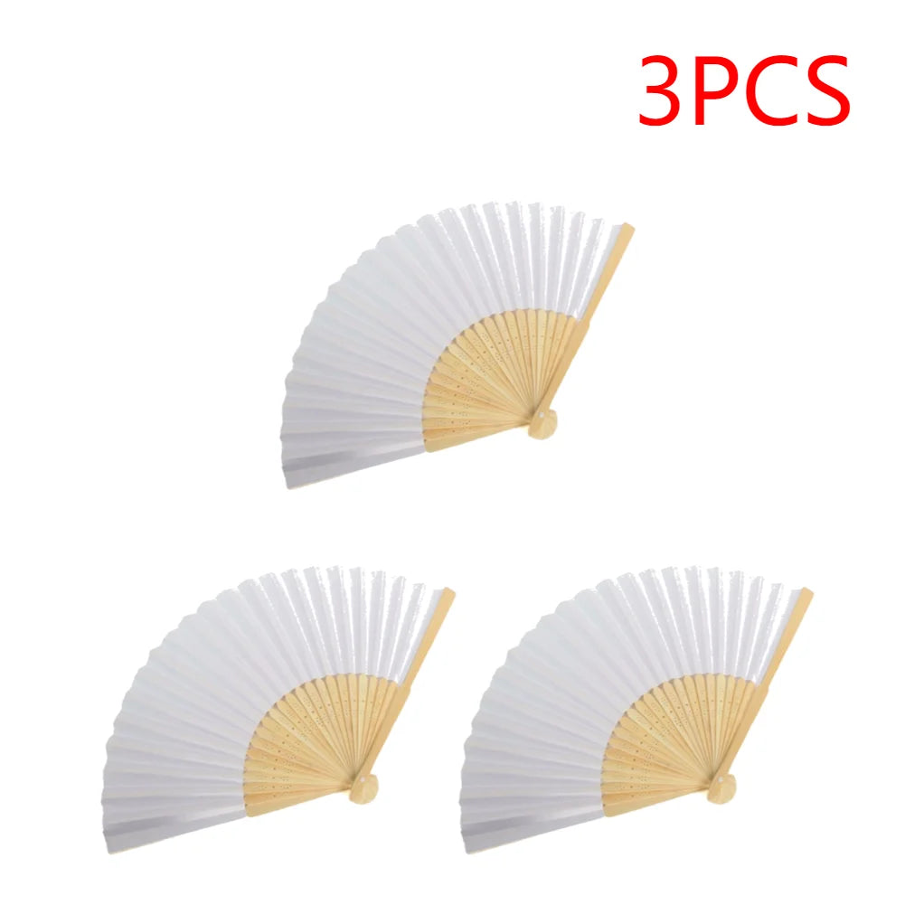 1-50PCS  Bamboo Folding Fan