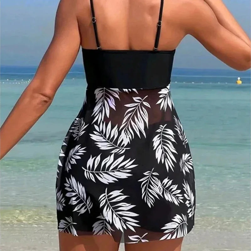 Short Dress Split Swimsuit