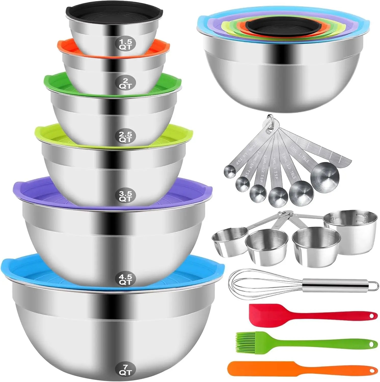 5-Speed Electric Hand Mixer with 4 Nesting Bowls