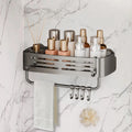 Suction Cup Shelf Gray Bathroom