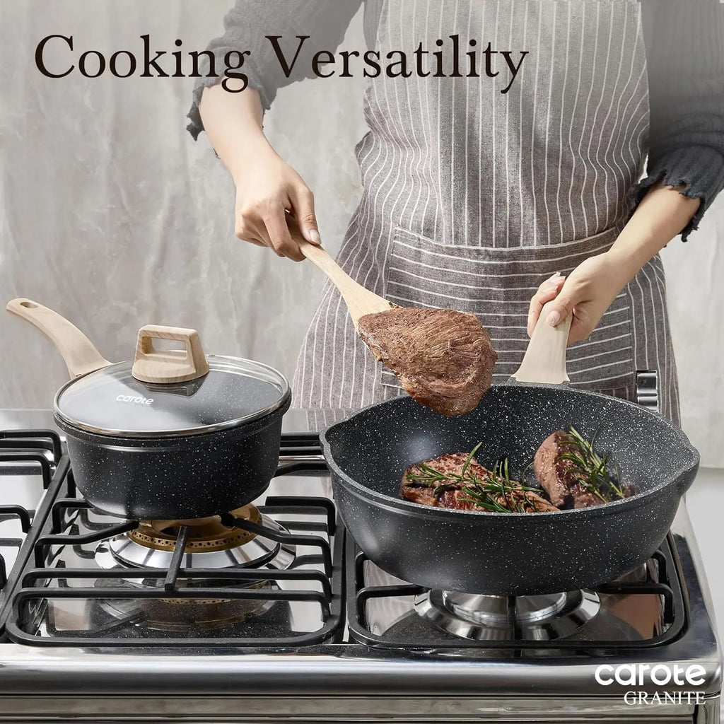 10-Inch Deep Nonstick Frying Pan with Lid