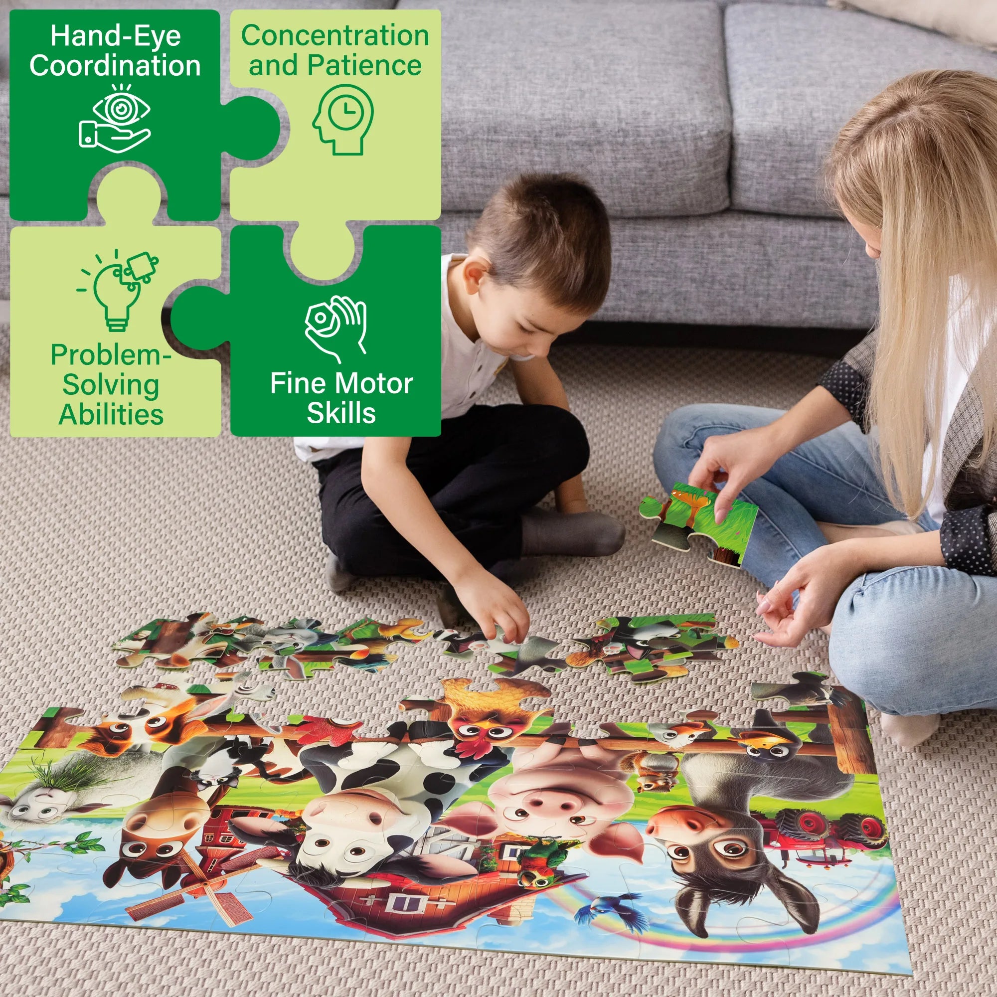 Forty Eight Piece Floor Puzzles for Kids