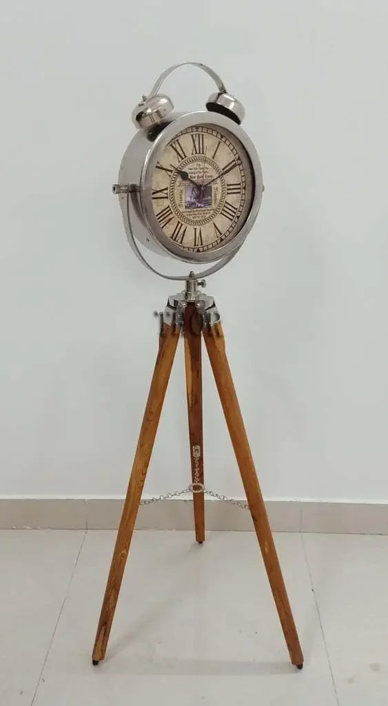 Wooden Tripod Floor Clock