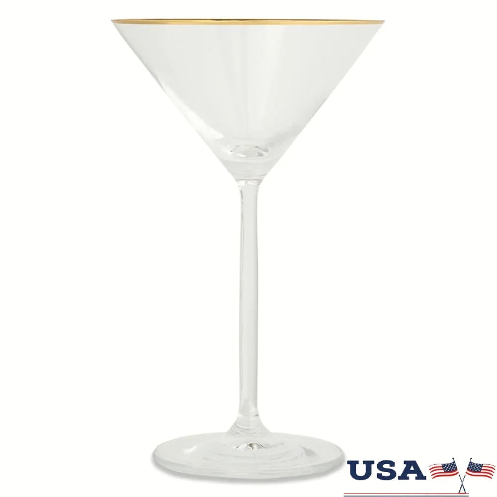 Elegant Martini Glass with Gold Rim