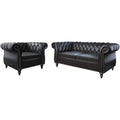 Leather Chesterfield Sofa Set