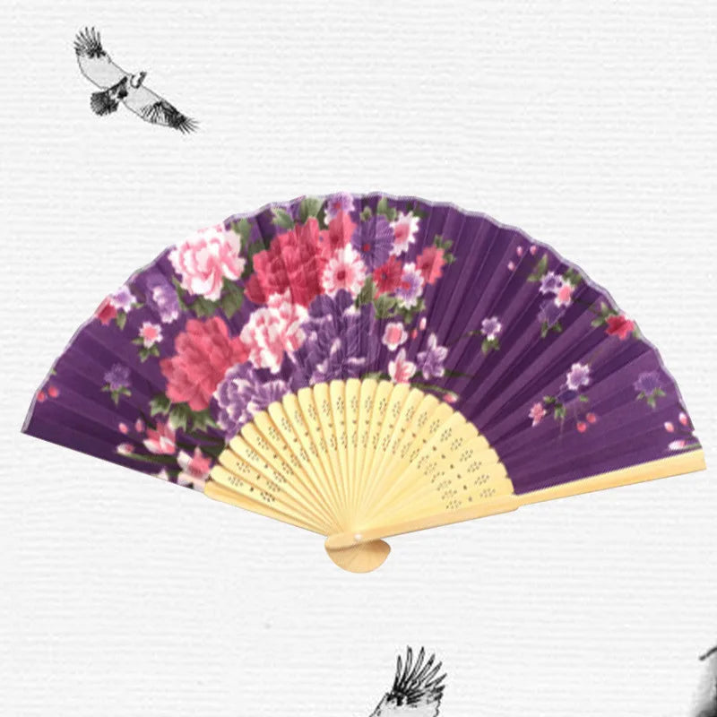 Vintage Style Silk Chinese Folding Fan