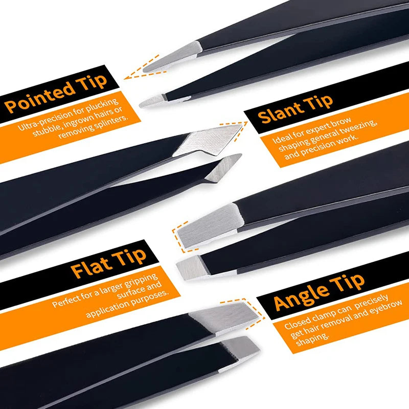 Professional 6 Pack Tweezers Set
