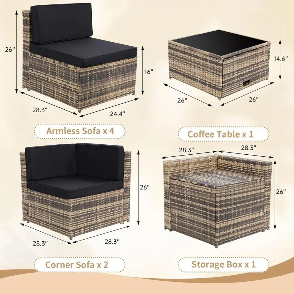 8-Piece Outdoor  Patio Furniture Set