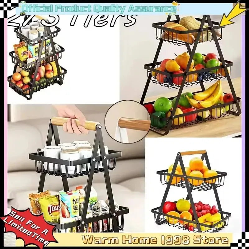 Removable wrought iron fruit basket Stack