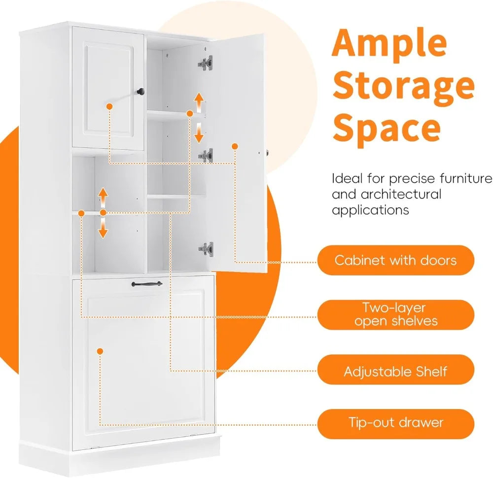 68" Tall Tilt-Out Laundry Hamper Cabinet