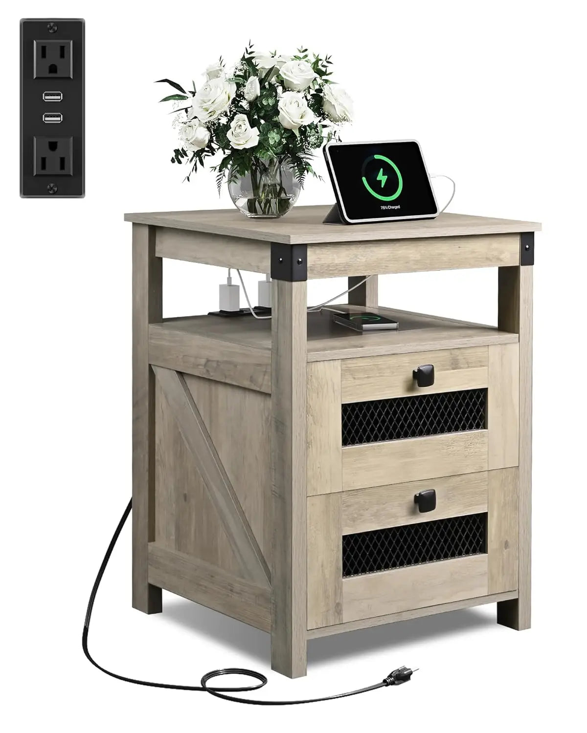 Nightstand with Charging Station