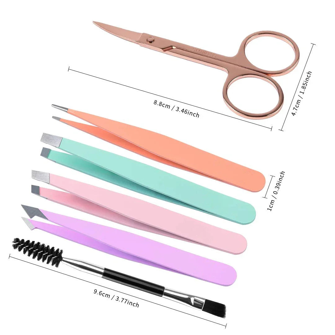 Professional 6 Pack Tweezers Set