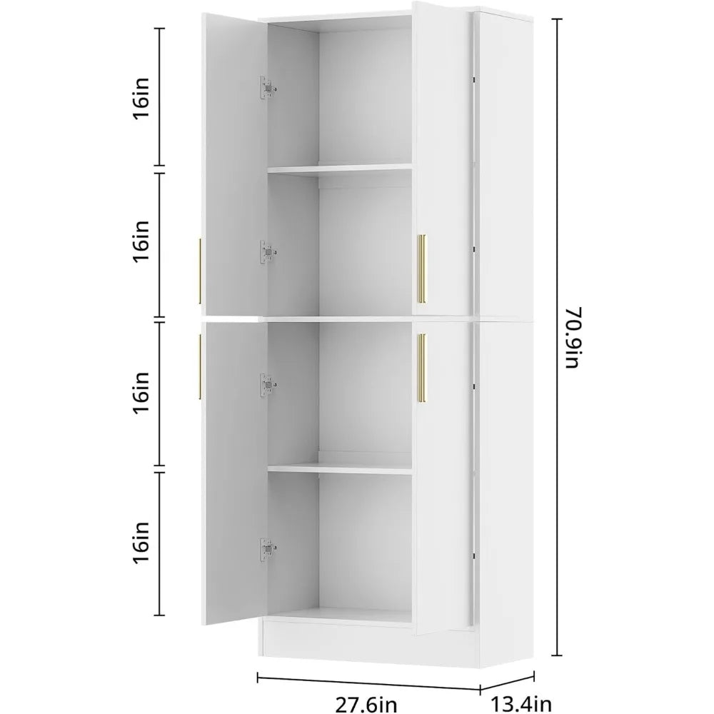 71" Tall Pantry Cabinet with 4 Doors
