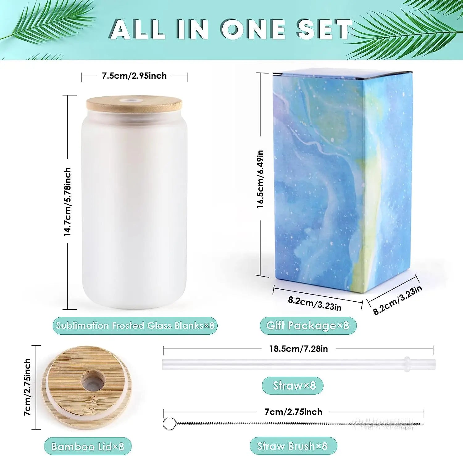 Tumblers With Bamboo Lids & Straws