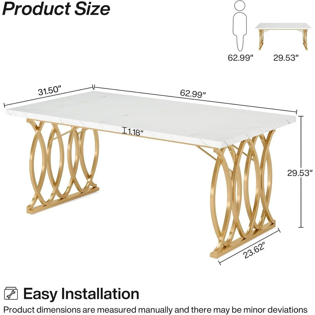 Modern Dining Table, 63" Large