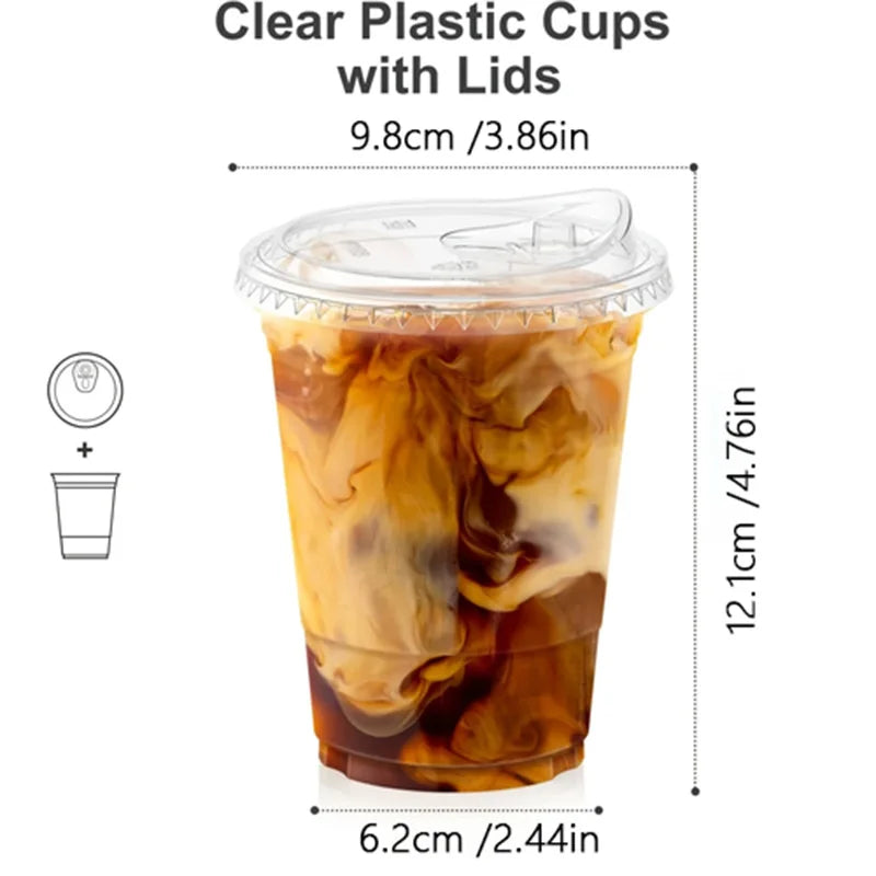 Disposable Plastic Coffee Cups with Lids