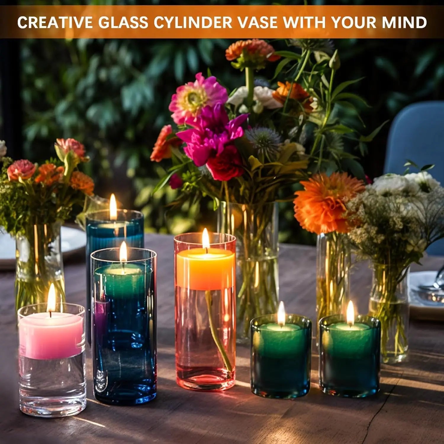 Hurricane Floating Candle Holder for Table Centerpiece