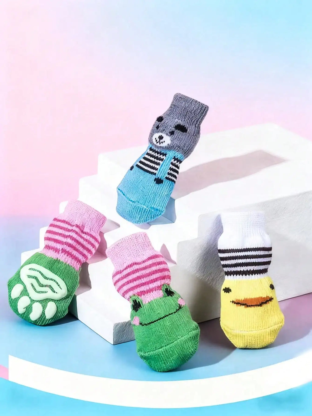 4-Pack Cute  Pet Socks