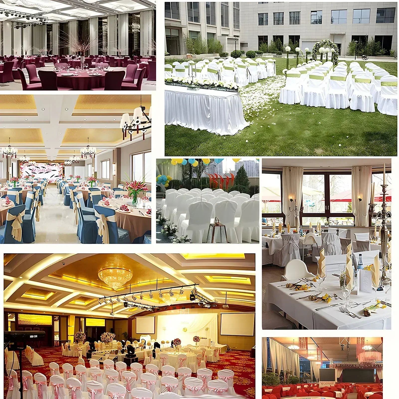 White Pleated Chair Covers