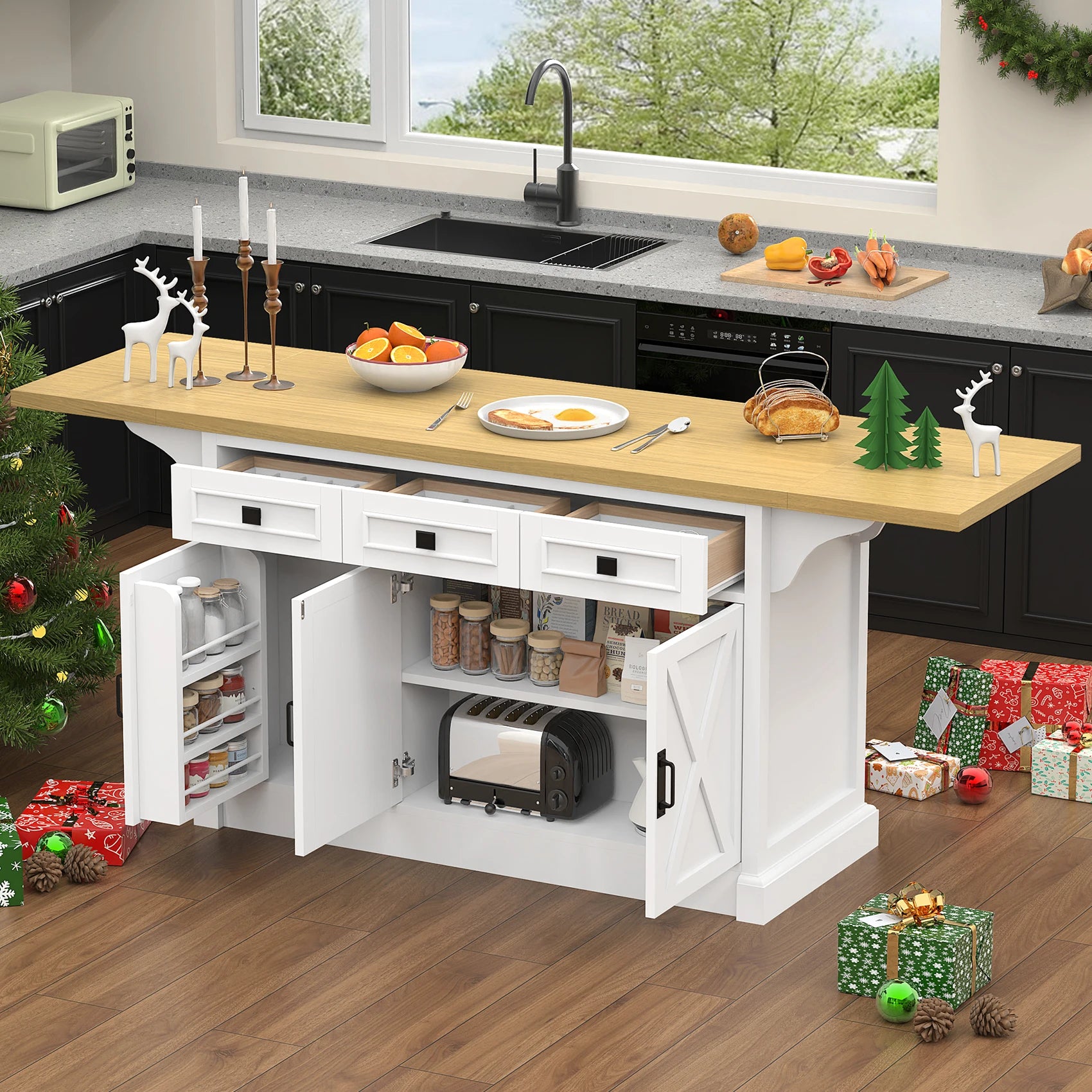 Large 73"  Kitchen Island
